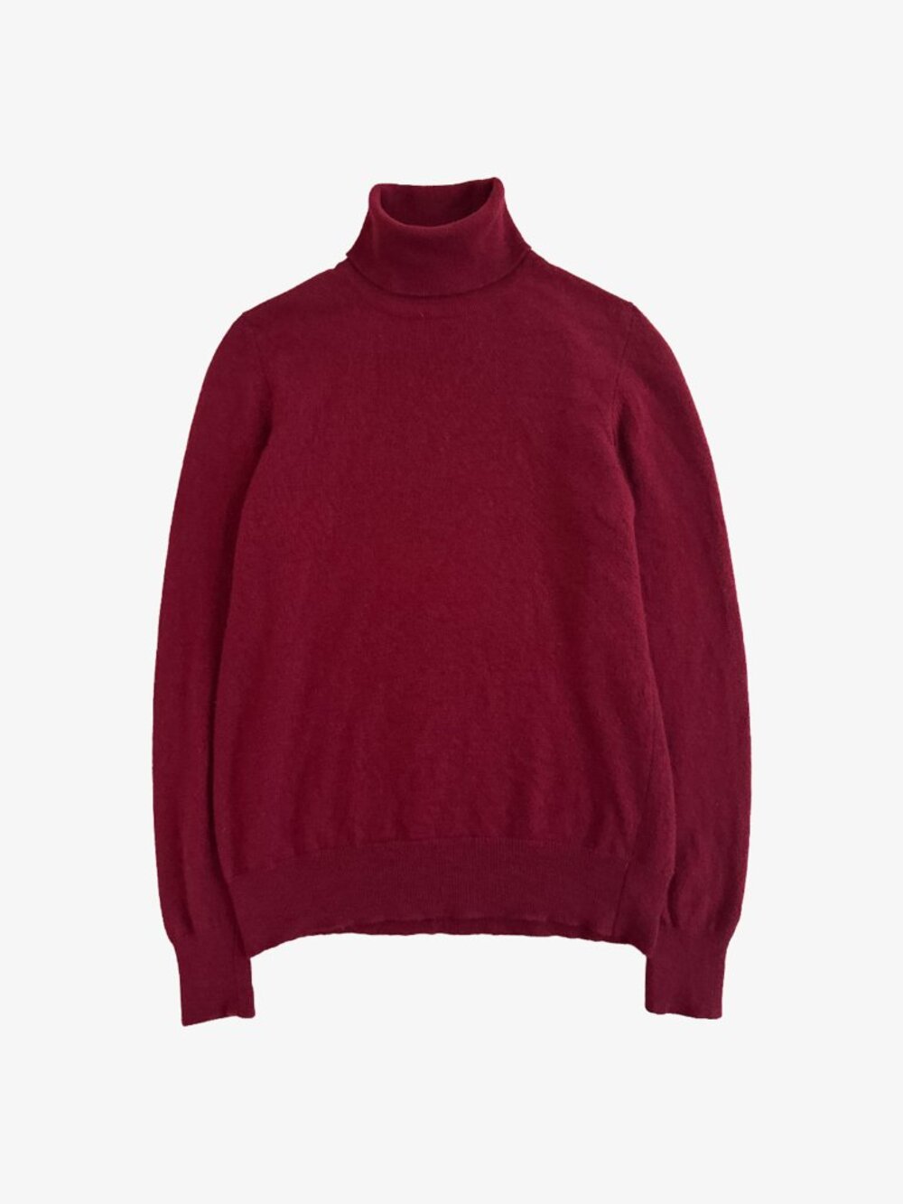 Vintage 80's Maroon Red Cashmere Long Sleeve Turtleneck Sweater by Hawico